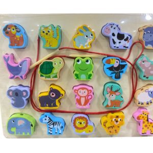 Didáctico de enhebrar animales